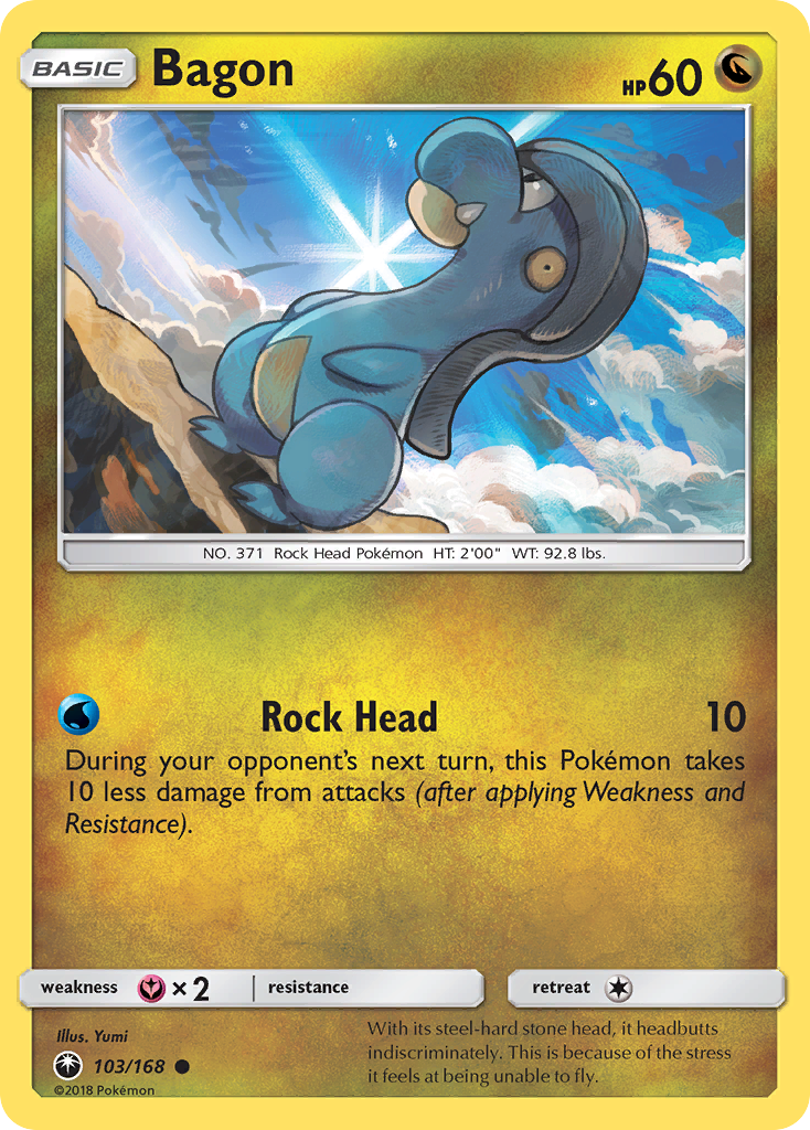 Bagon 103/168 English Pokémon card from Celestial Storm (2018)