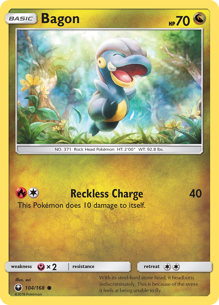 Bagon 104/168 English Pokémon card from Celestial Storm (2018)