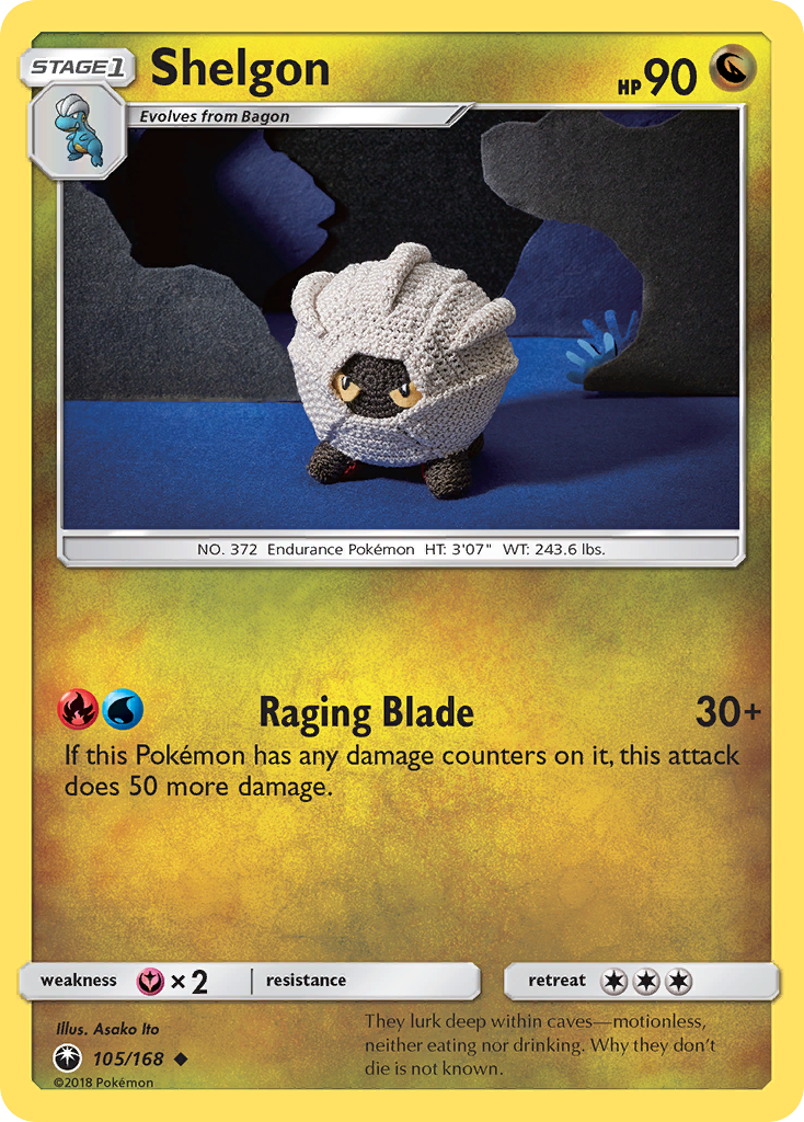 Shelgon 105/168 English Pokémon card from Celestial Storm (2018)