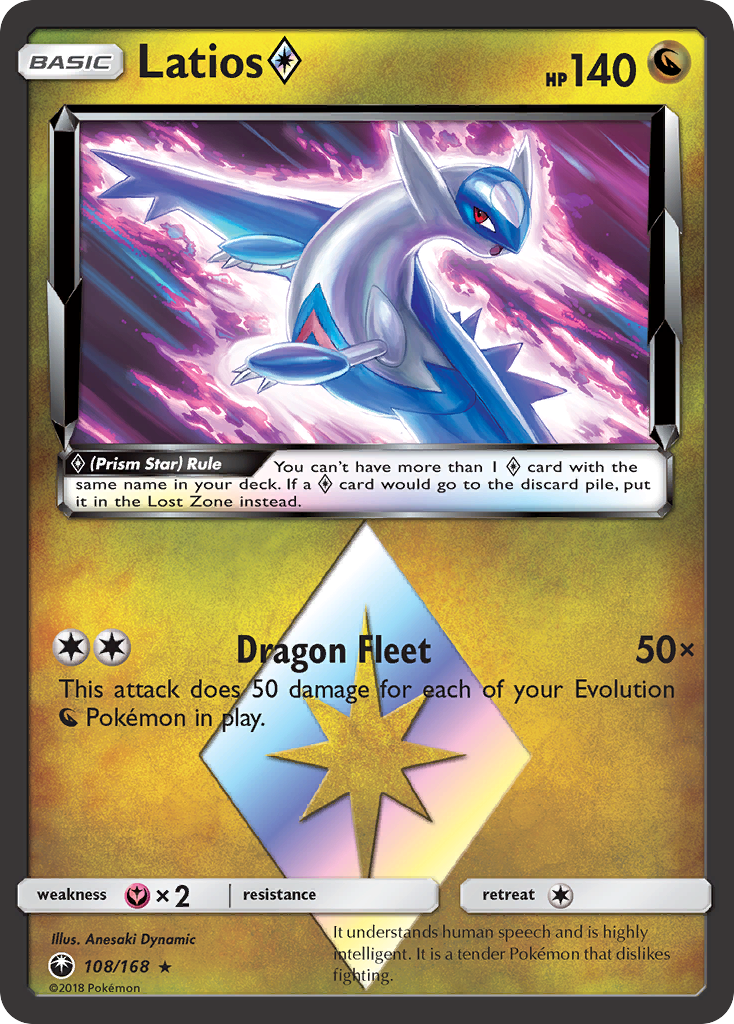 Latios ◇ 108/168 English Pokémon card from Celestial Storm (2018)