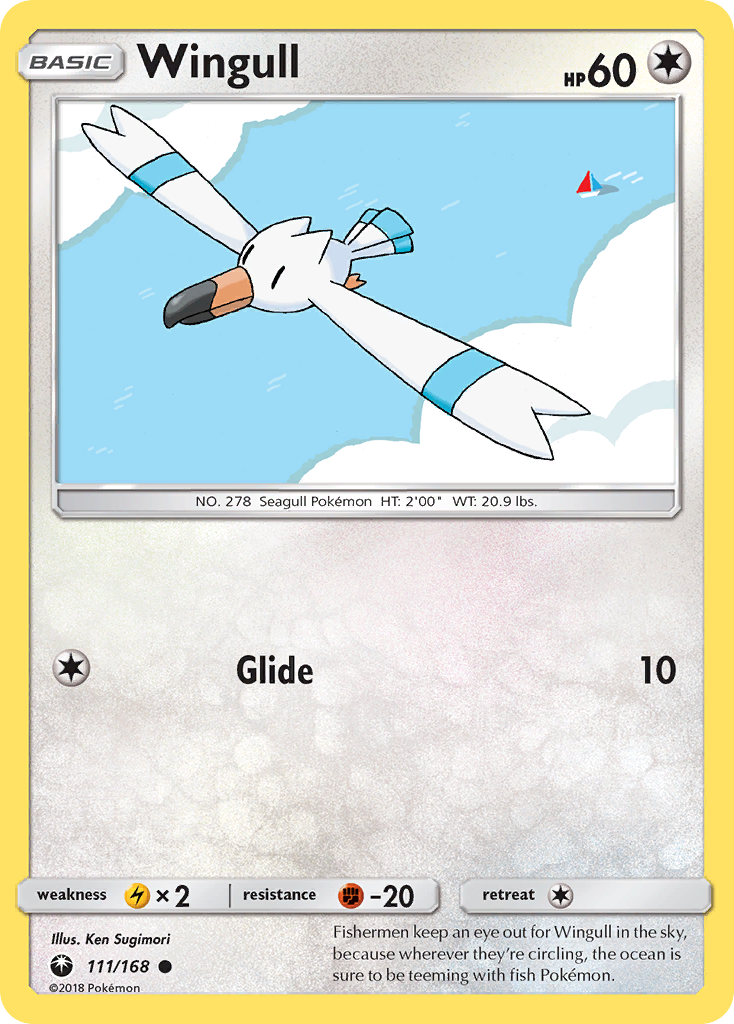 Wingull 111/168 English Pokémon card from Celestial Storm (2018)