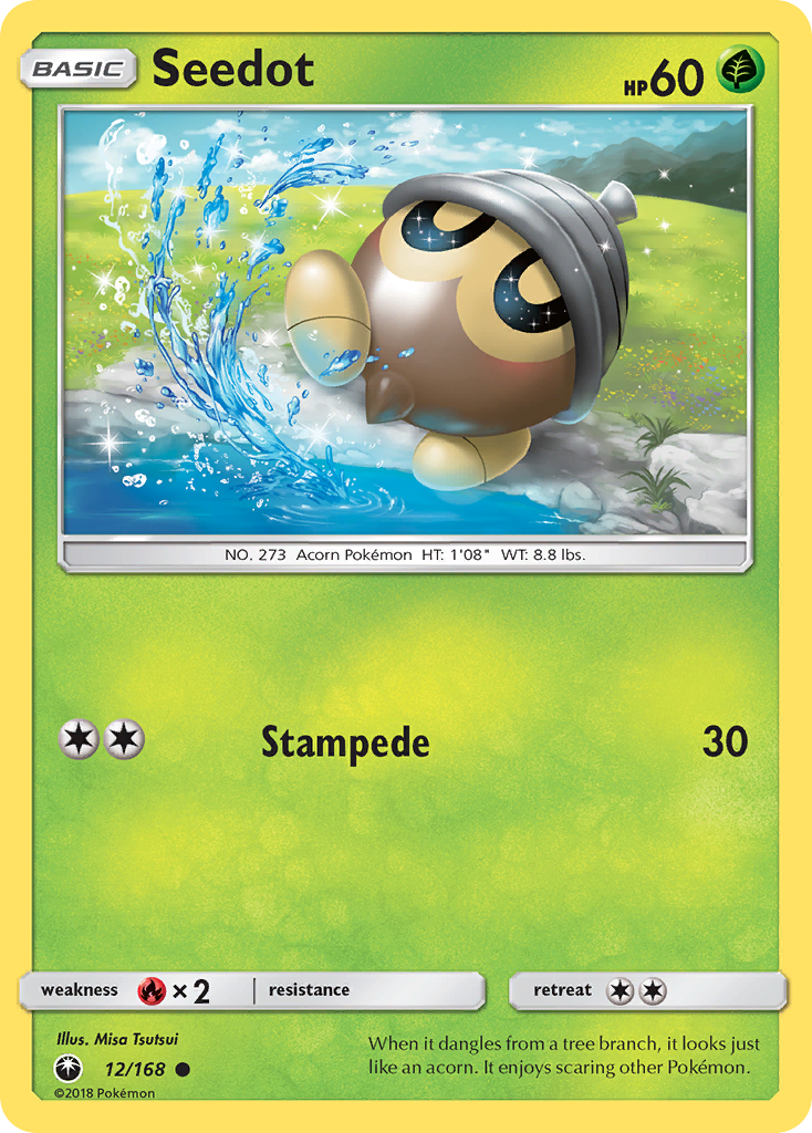 Seedot 12/168 English Pokémon card from Celestial Storm (2018)