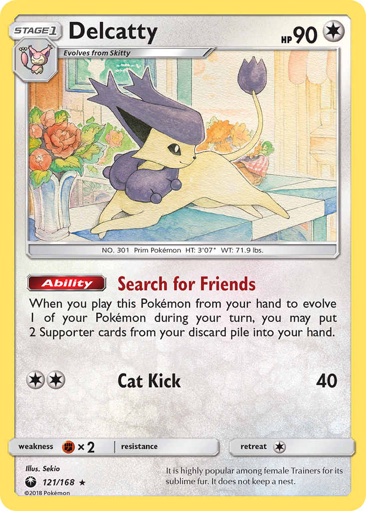 Delcatty 121/168 English Pokémon card from Celestial Storm (2018)