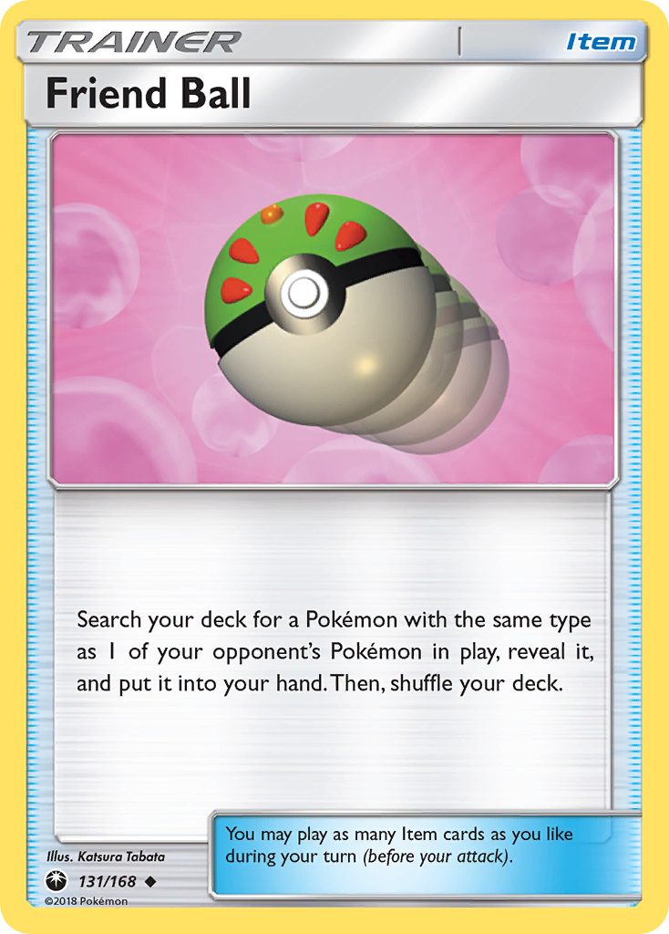 Friend Ball 131/168 English Pokémon card from Celestial Storm (2018)