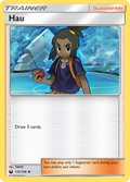 Hau 132/168 English Pokémon card from Celestial Storm (2018)