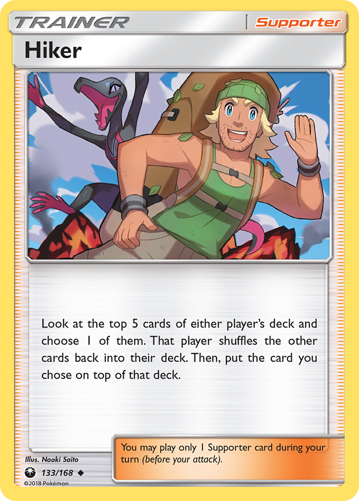 Hiker 133/168 English Pokémon card from Celestial Storm (2018)