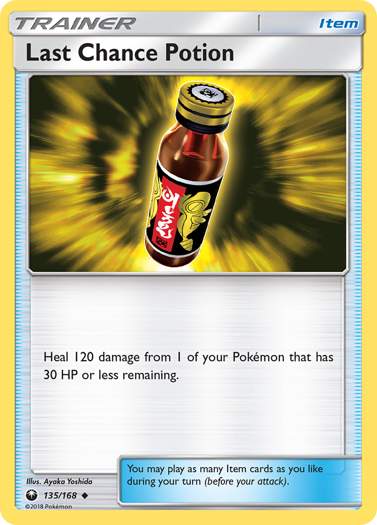 Last Chance Potion 135/168 English Pokémon card from Celestial Storm (2018)