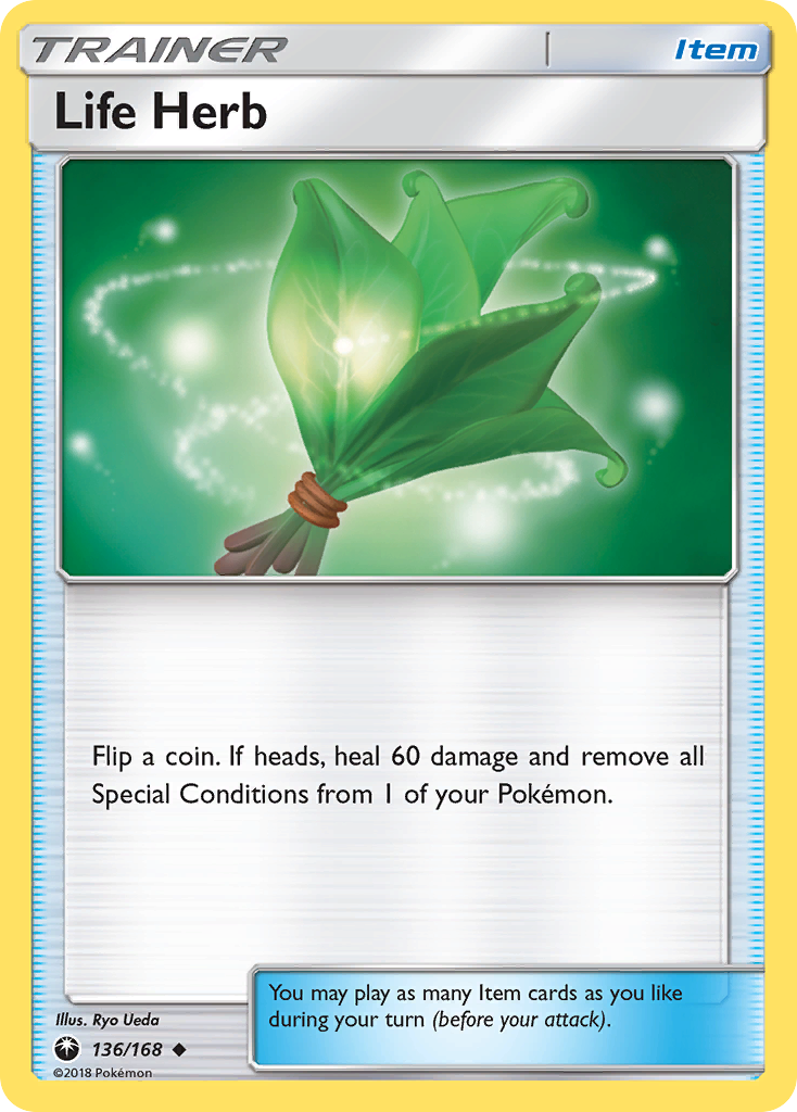 Life Herb 136/168 English Pokémon card from Celestial Storm (2018)