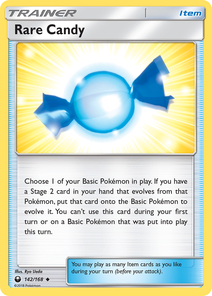 Rare Candy 142/168 English Pokémon card from Celestial Storm (2018)