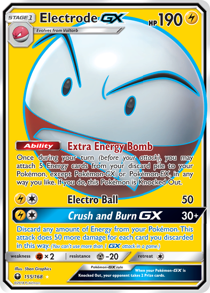 Electrode-GX 155/168 English Pokémon card from Celestial Storm (2018)