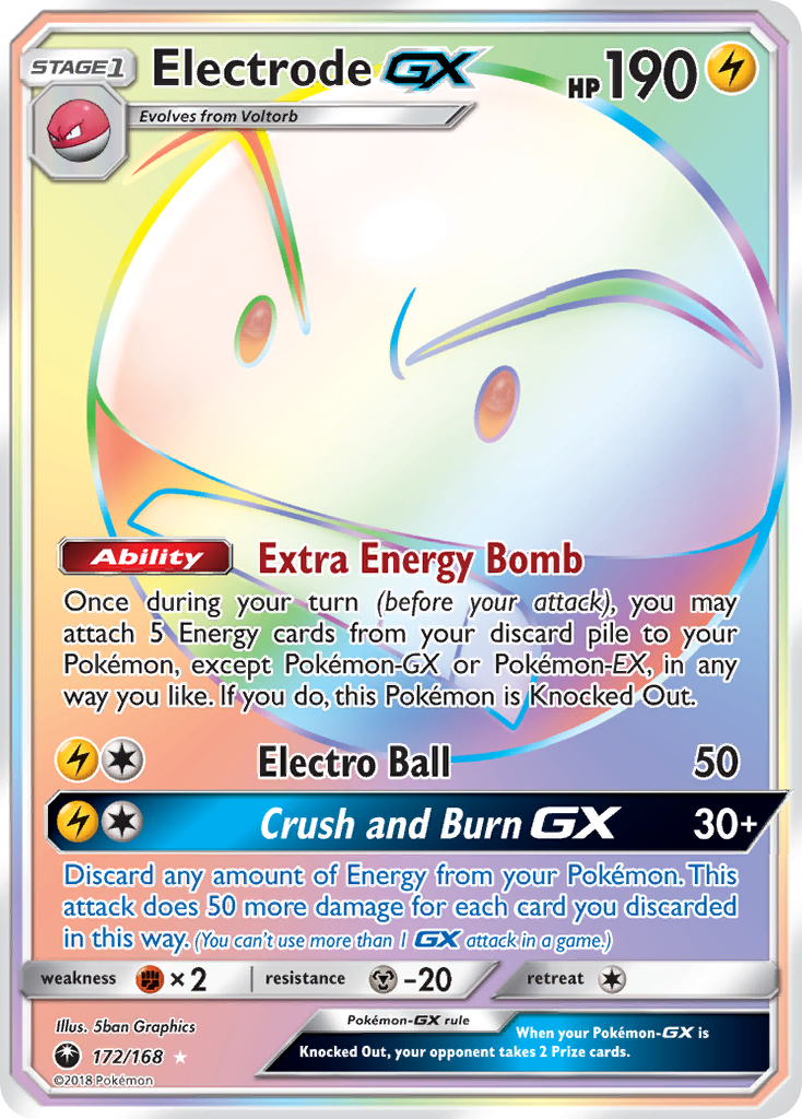 Electrode-GX 172/168 English Pokémon card from Celestial Storm (2018)