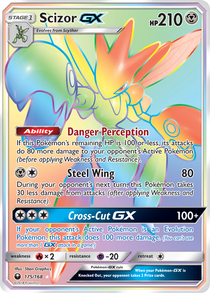 Scizor-GX 175/168 English Pokémon card from Celestial Storm (2018)