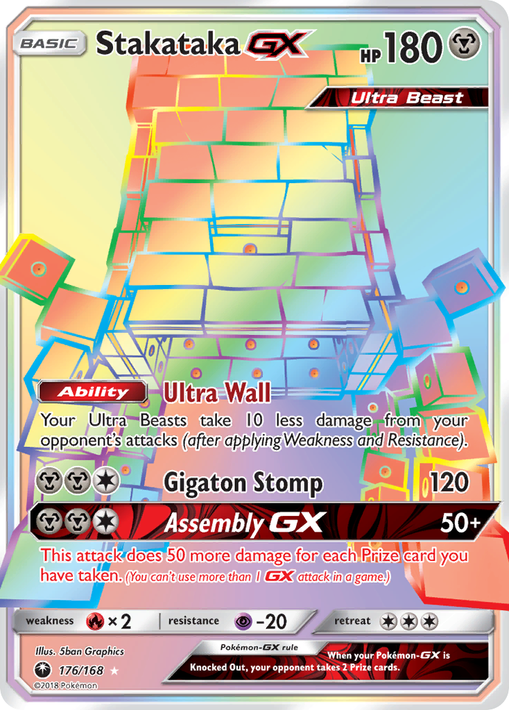 Stakataka-GX 176/168 English Pokémon card from Celestial Storm (2018)