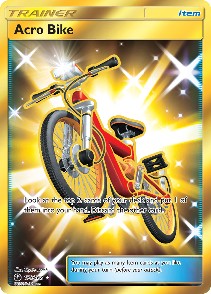 Acro Bike 178/168 English Pokémon card from Celestial Storm (2018)