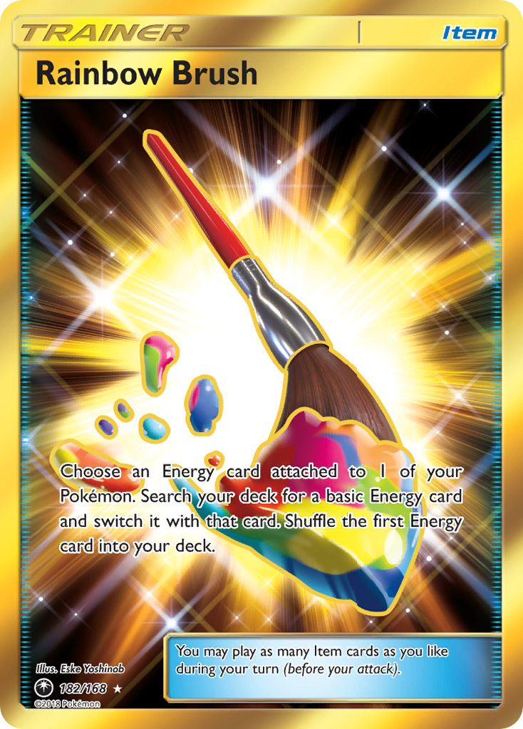 Rainbow Brush 182/168 English Pokémon card from Celestial Storm (2018)