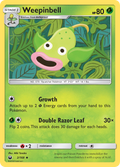 Weepinbell 2/168 English Pokémon card from Celestial Storm (2018)