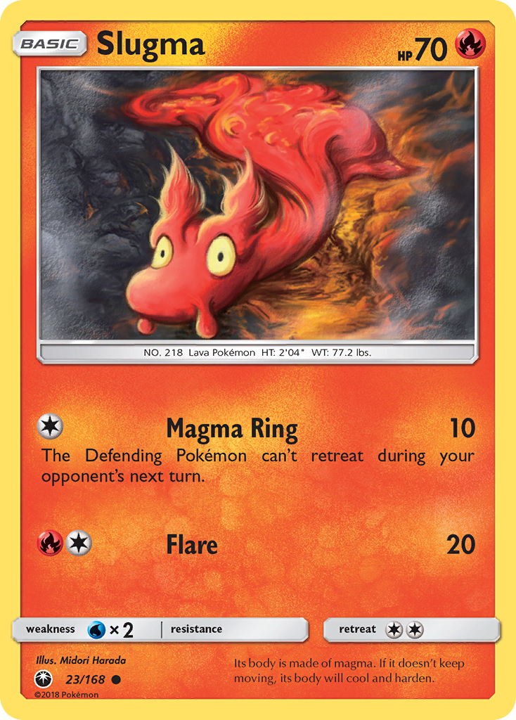 Slugma 23/168 English Pokémon card from Celestial Storm (2018)