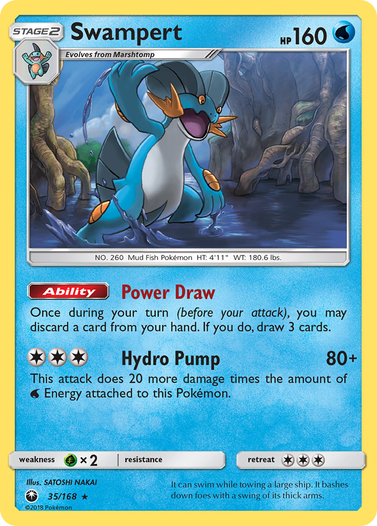 Swampert 35/168 English Pokémon card from Celestial Storm (2018)