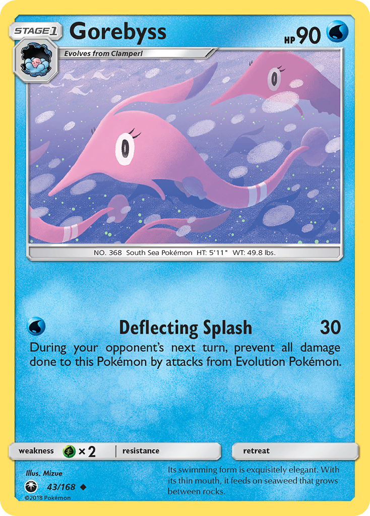 Gorebyss 43/168 English Pokémon card from Celestial Storm (2018)