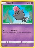 Spoink 59/168 English Pokémon card from Celestial Storm (2018)
