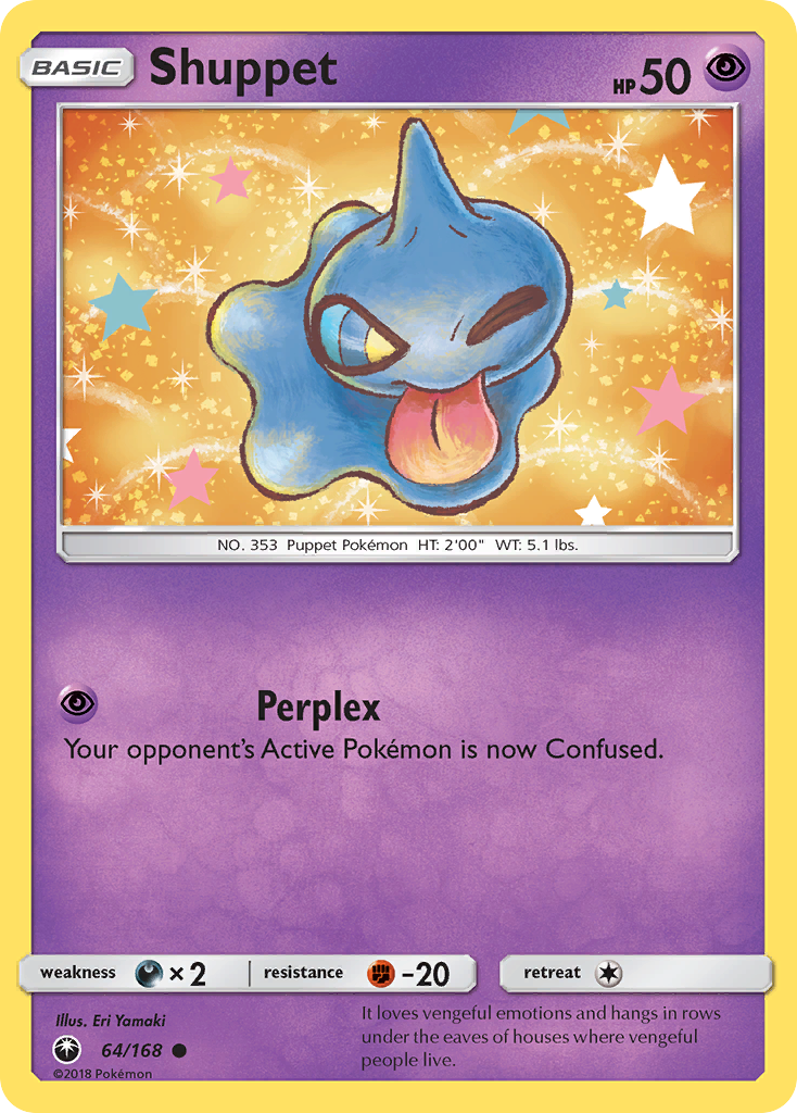 Shuppet 64/168 English Pokémon card from Celestial Storm (2018)