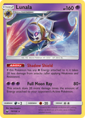 Lunala 70/168 English Pokémon card from Celestial Storm (2018)