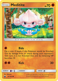 Meditite 76/168 English Pokémon card from Celestial Storm (2018)