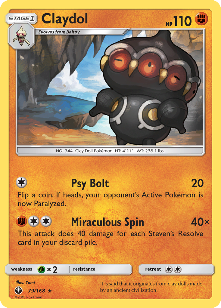 Claydol 79/168 English Pokémon card from Celestial Storm (2018)