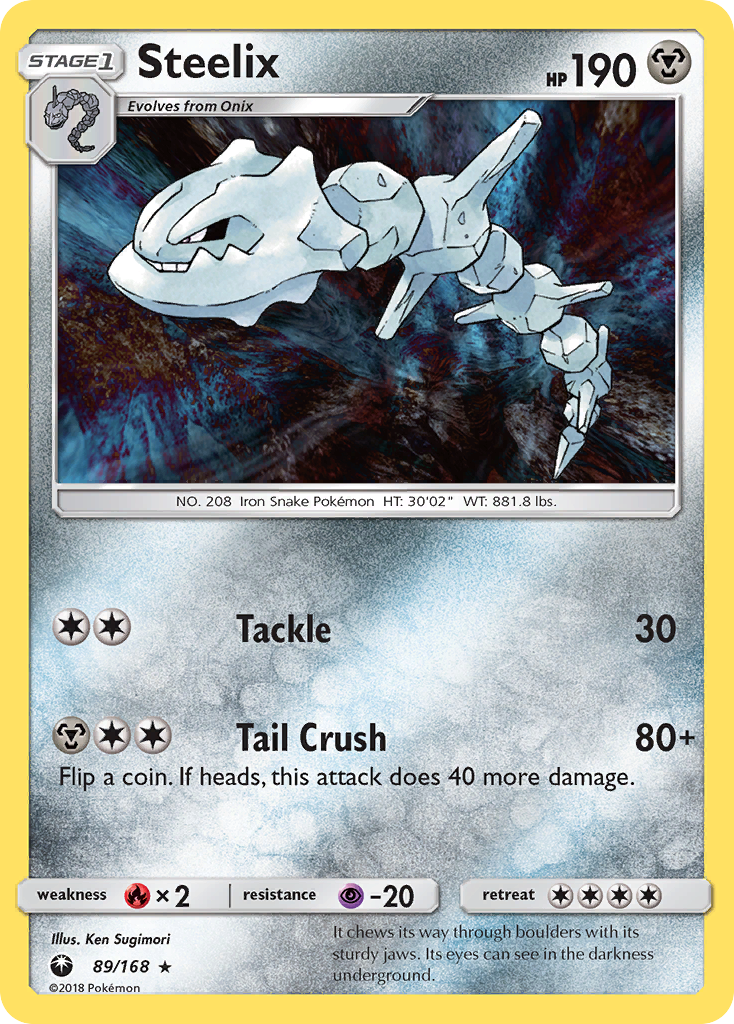 Steelix 89/168 English Pokémon card from Celestial Storm (2018)
