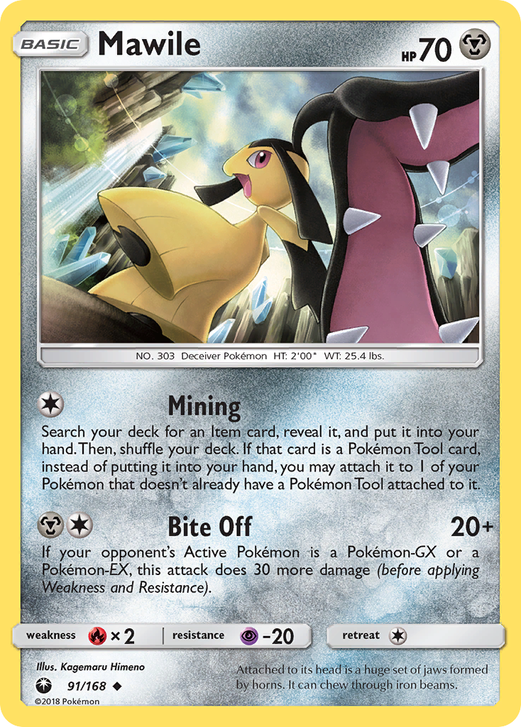 Mawile 91/168 English Pokémon card from Celestial Storm (2018)