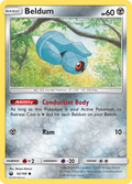Beldum 92/168 English Pokémon card from Celestial Storm (2018)