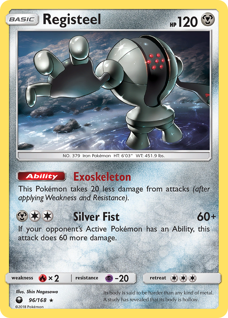 Registeel 96/168 English Pokémon card from Celestial Storm (2018)