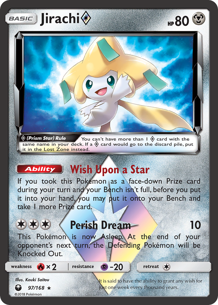 Jirachi ◇ 97/168 English Pokémon card from Celestial Storm (2018)