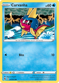 Carvanha 11/73 English Pokémon card from Champion’s Path (2020)