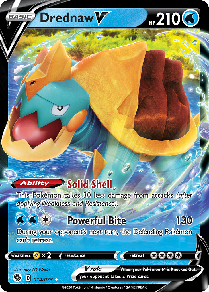 Drednaw V 14/73 English Pokémon card from Champion’s Path (2020)