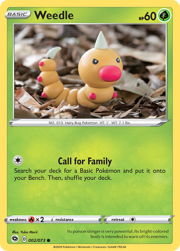 Weedle 2/73 English Pokémon card from Champion’s Path (2020)