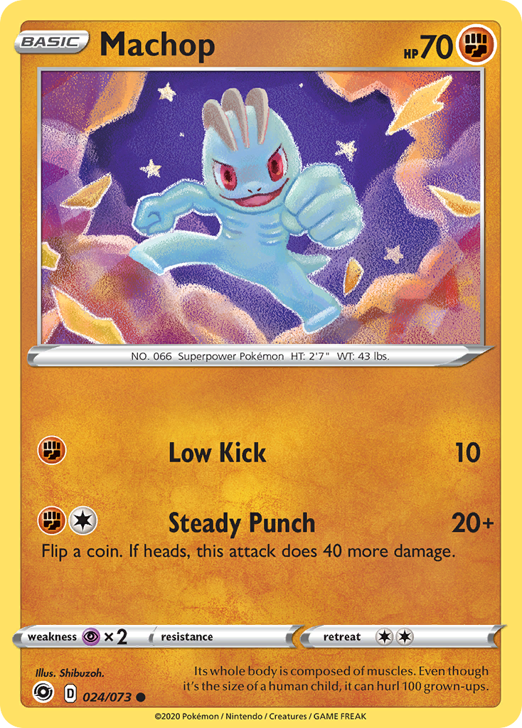 Machop 24/73 English Pokémon card from Champion’s Path (2020)