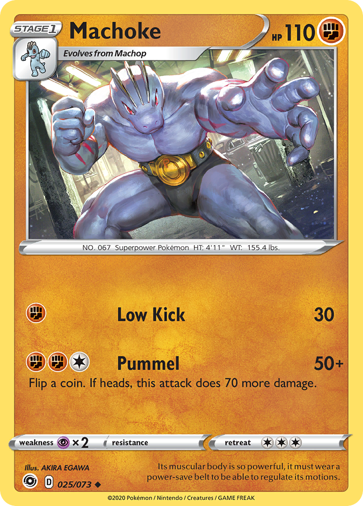 Machoke 25/73 English Pokémon card from Champion’s Path (2020)