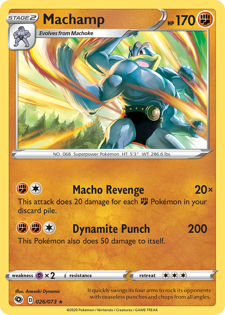 Machamp 26/73 English Pokémon card from Champion’s Path (2020)