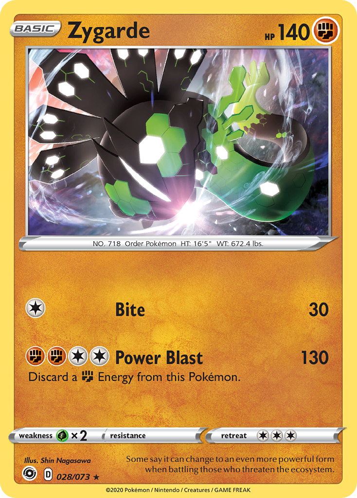 Zygarde 28/73 English Pokémon card from Champion’s Path (2020)