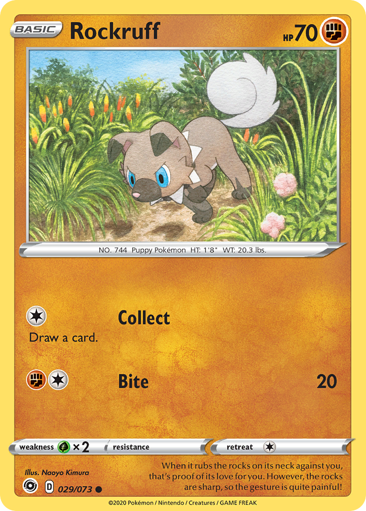 Rockruff 29/73 English Pokémon card from Champion’s Path (2020)