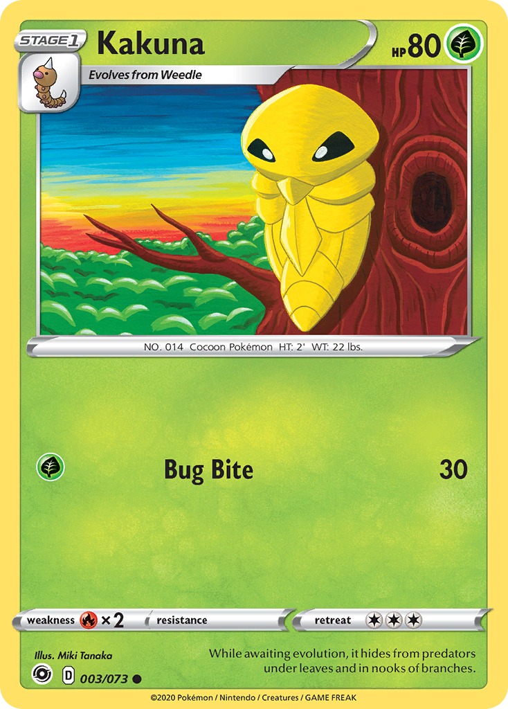 Kakuna 3/73 English Pokémon card from Champion’s Path (2020)