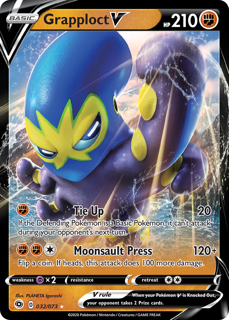 Grapploct V 32/73 English Pokémon card from Champion’s Path (2020)