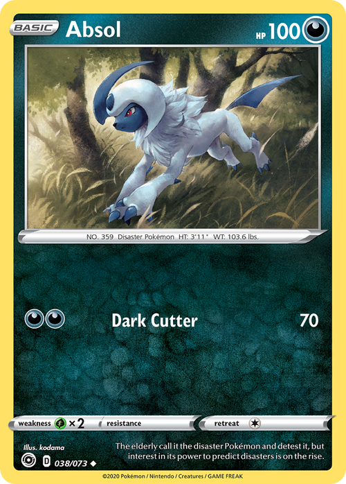 Absol 38/73 English Pokémon card from Champion’s Path (2020)