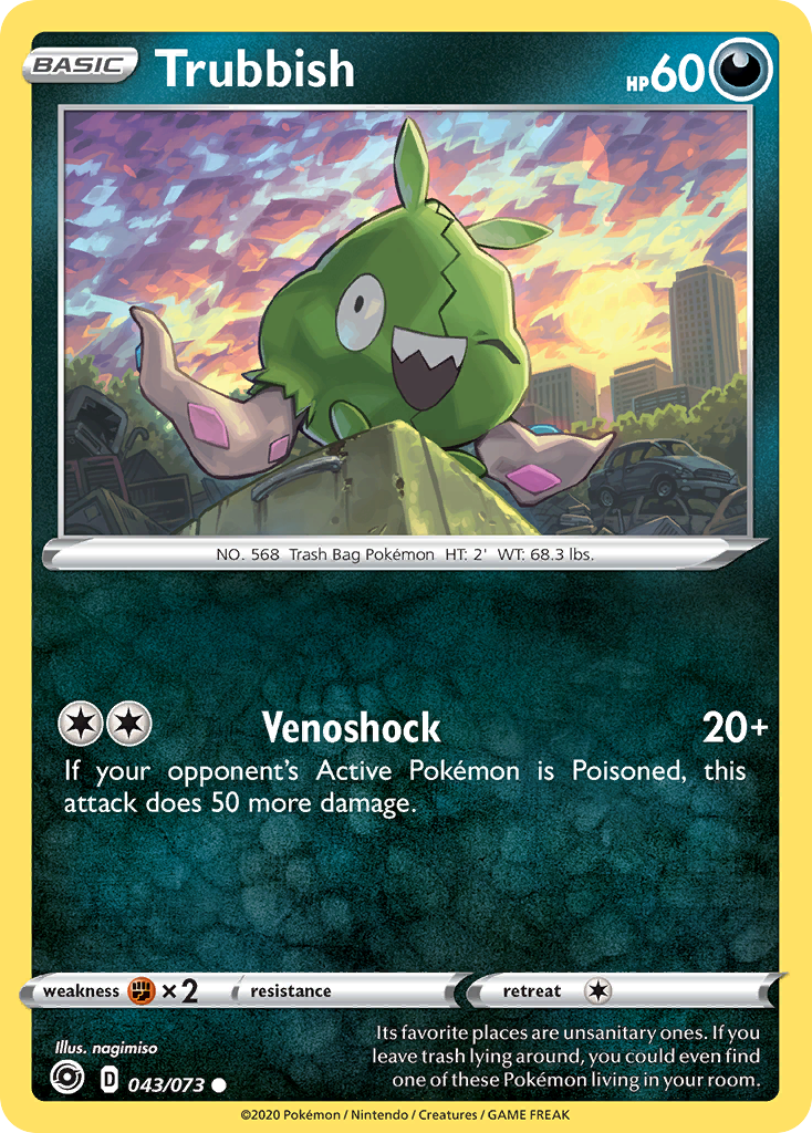 Trubbish 43/73 English Pokémon card from Champion’s Path (2020)