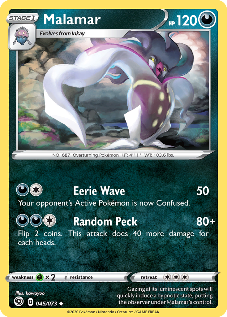 Malamar 45/73 English Pokémon card from Champion’s Path (2020)