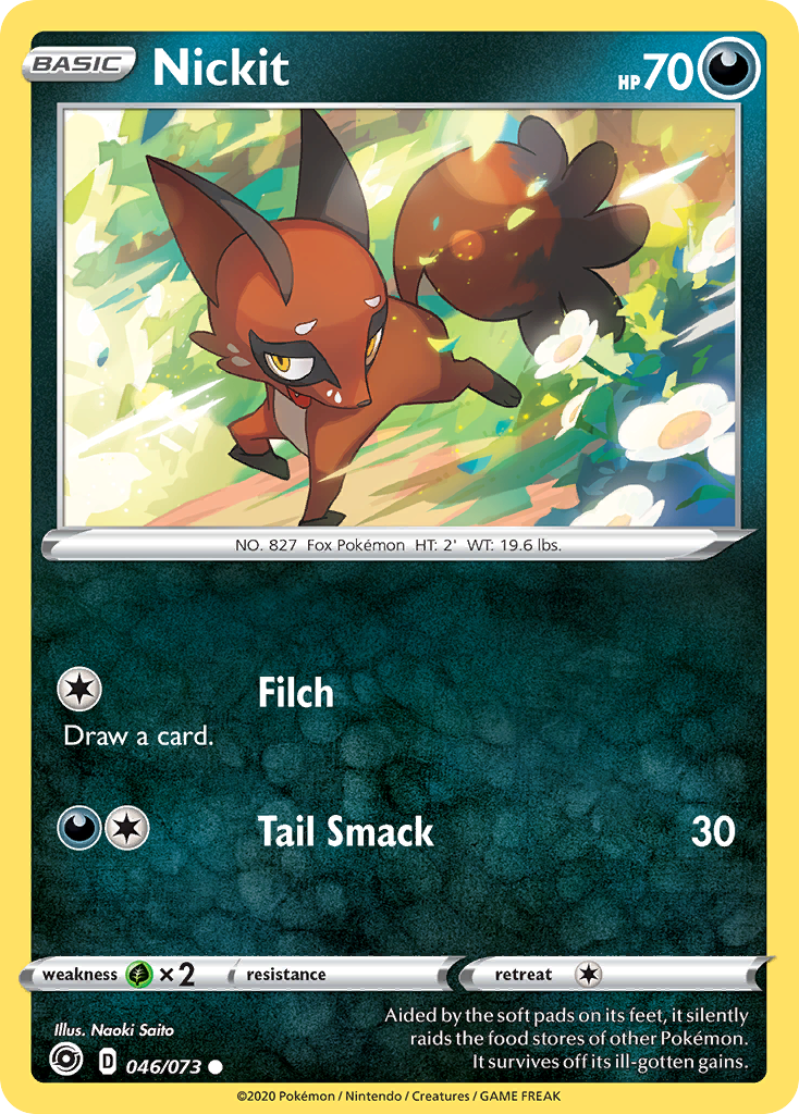 Nickit 46/73 English Pokémon card from Champion’s Path (2020)