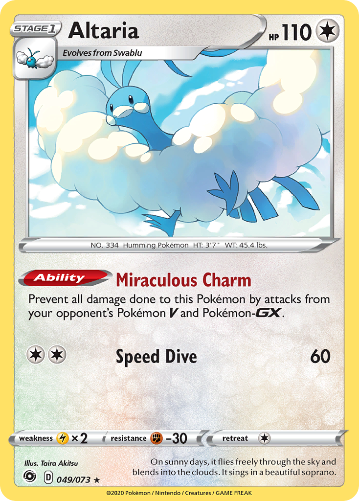 Altaria 49/73 English Pokémon card from Champion’s Path (2020)