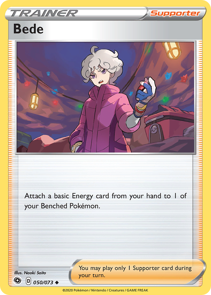 Bede 50/73 English Pokémon card from Champion’s Path (2020)