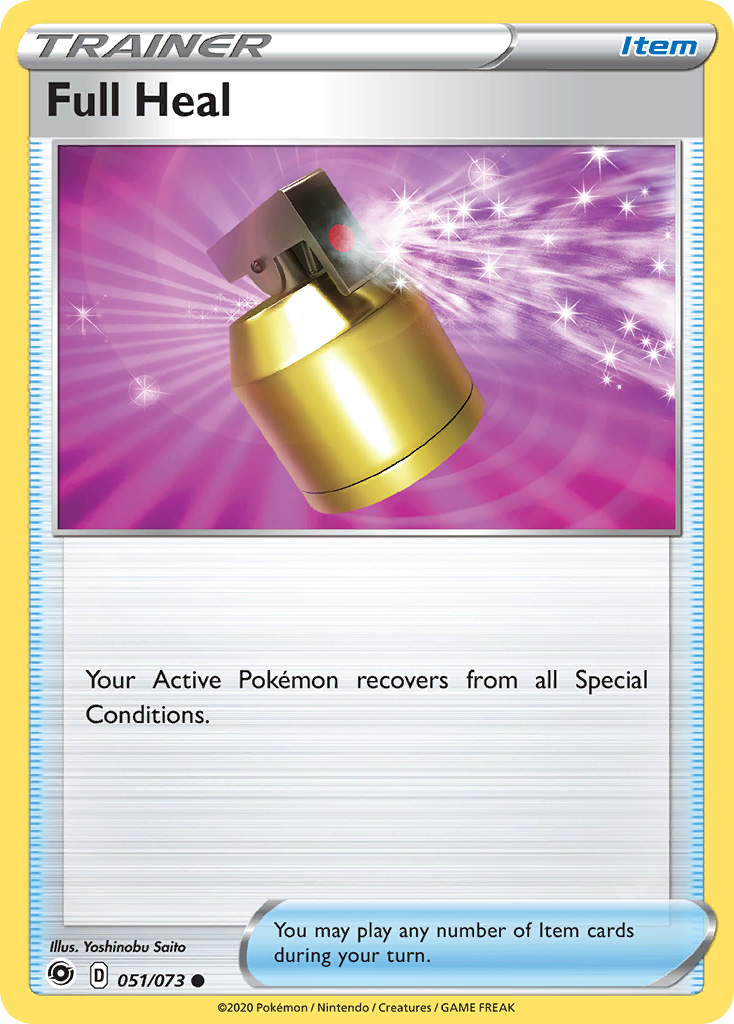 Full Heal 51/73 English Pokémon card from Champion’s Path (2020)